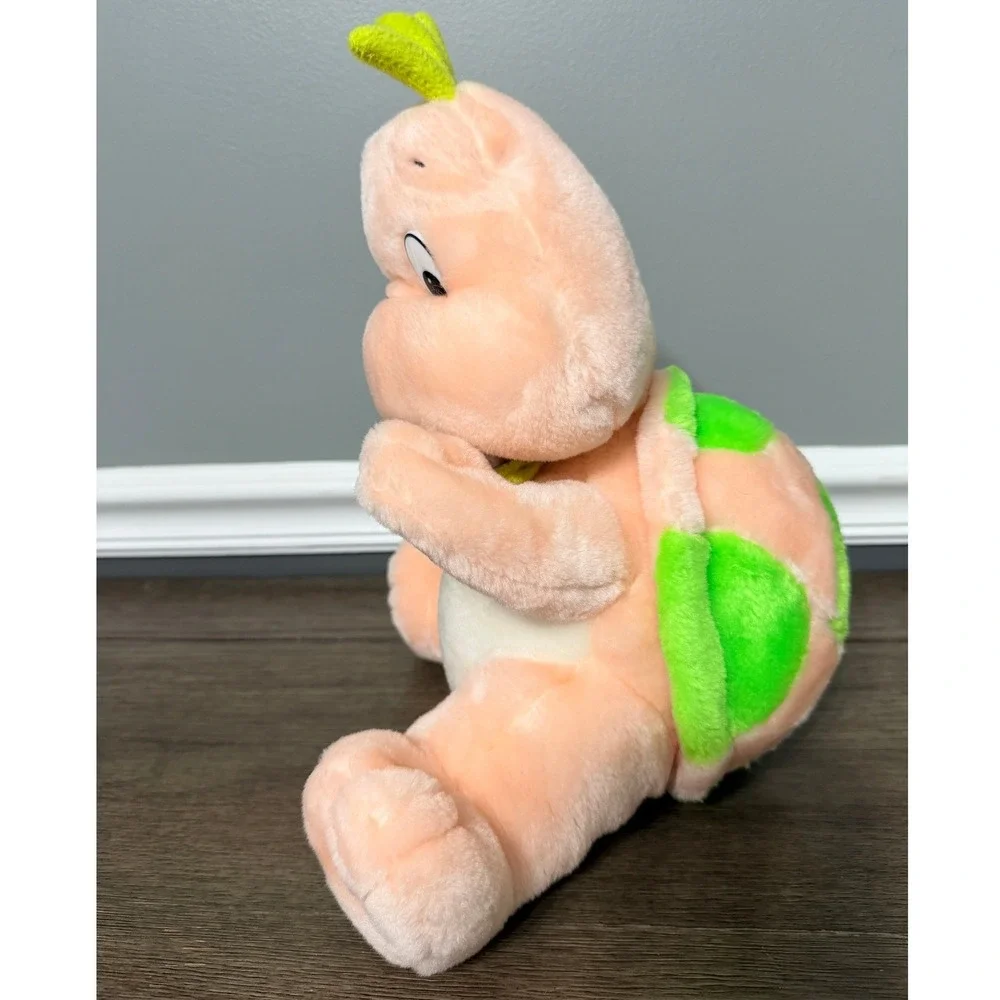 Tony Toy Peach Turtle Plush Green Spotted Shell Bow Tie‎ PT885 12 Inch